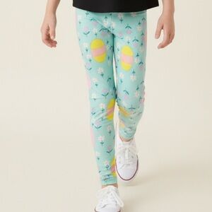 NWT Dot Dot Smile Toddler Girls Mint Green Easter Egg Print Leggings - Size 2T